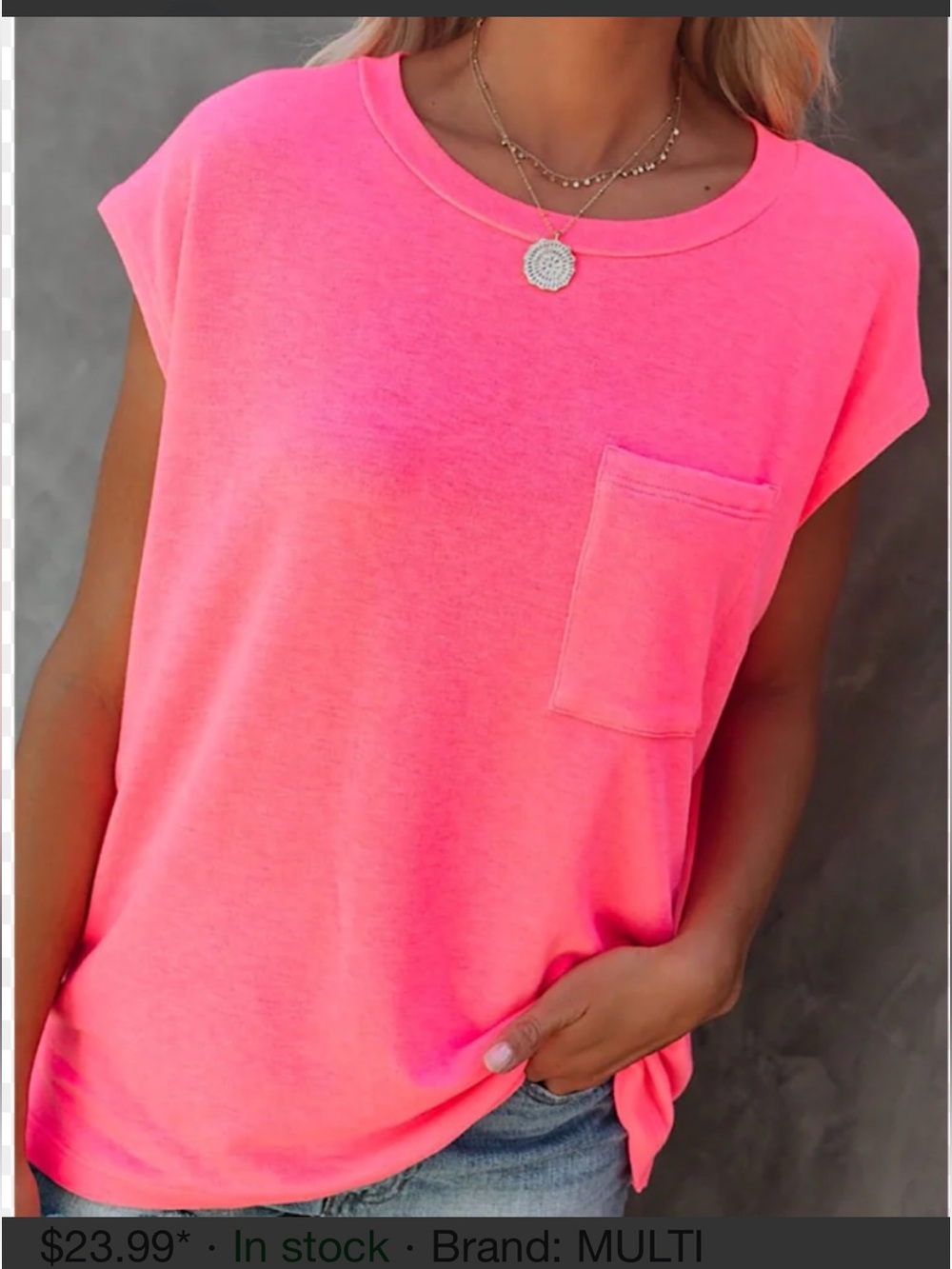 GAP Neon Pink Tank Top with Chest Pocket NWT